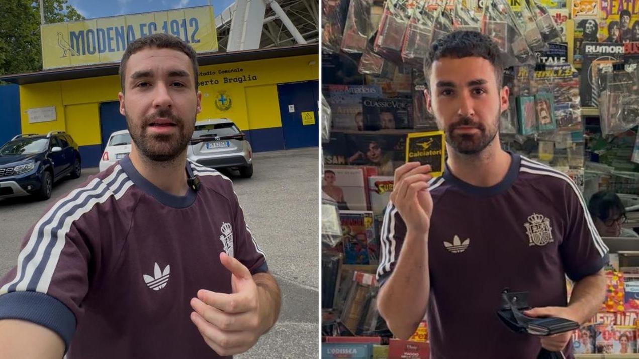 Alejandro Bandera Ruiz al Braglia e con una bustina di figurine