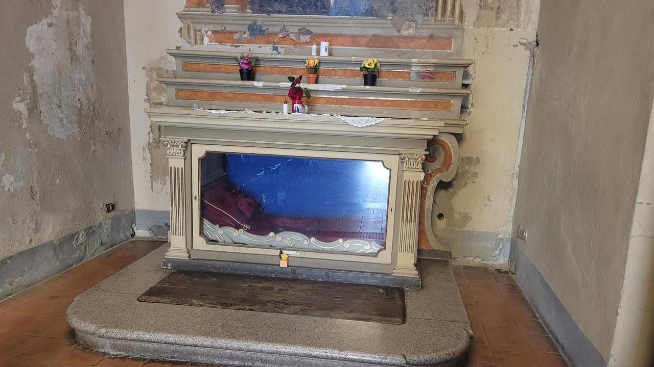 Il punto in cui si trovava la statua di Santa Filomena