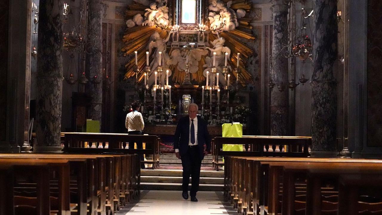 Eugenio Giani al santuario di Montenero (foto Stick)