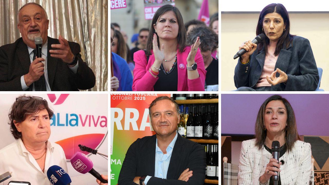 Da sx Rossano Rossi, Alessandra Nardini, Monia Monni, Stefania Saccardi, Leonardo Marras e Cristina Manetti
