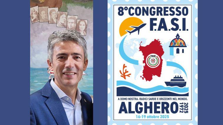 Bastianino Mossa e la locandina del Congresso di Alghero