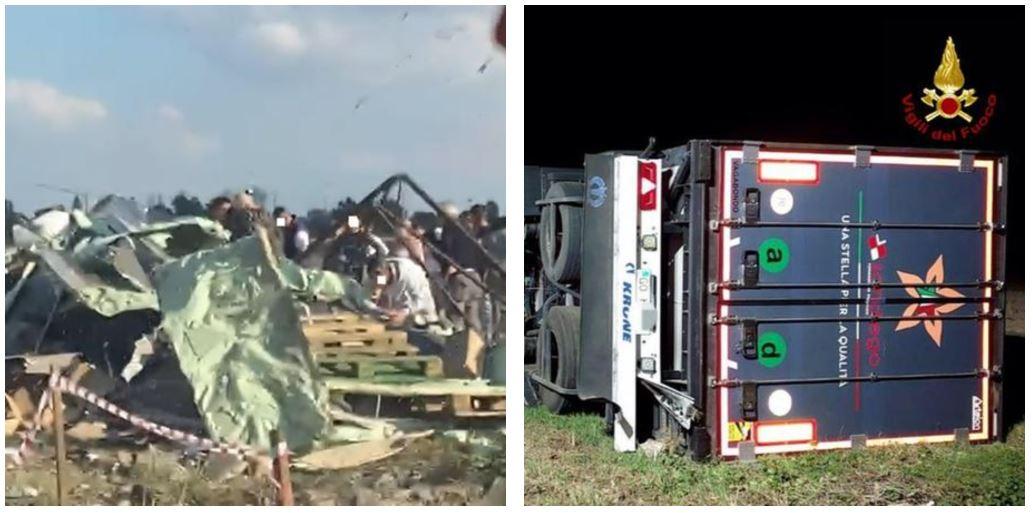 Camion di salumi e formaggi si rovescia, assalto per saccheggiare il carico – Guarda il video