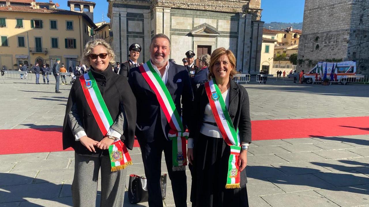 Maria Lucarini, Guglielmo Bongiorno e Francesca Vivarelli, i sindaci della Valbisenzio