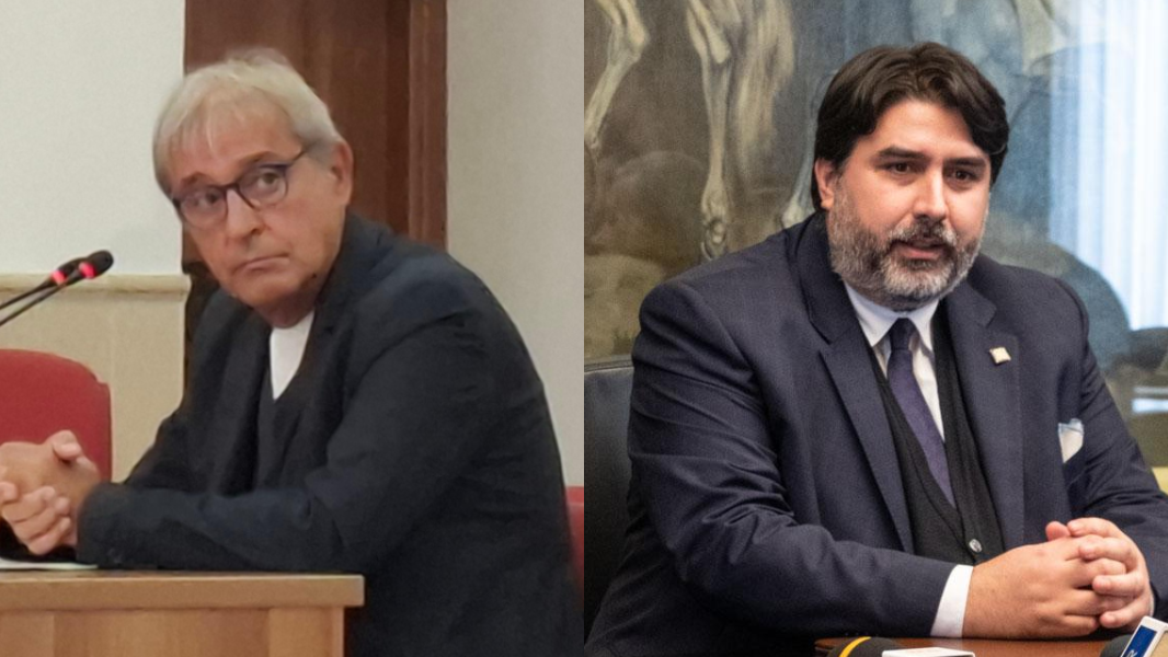 
	A sinistra Roberto Capelli&nbsp;in aula a Nuoro, a destra l'ex governatore Christian Solinas

