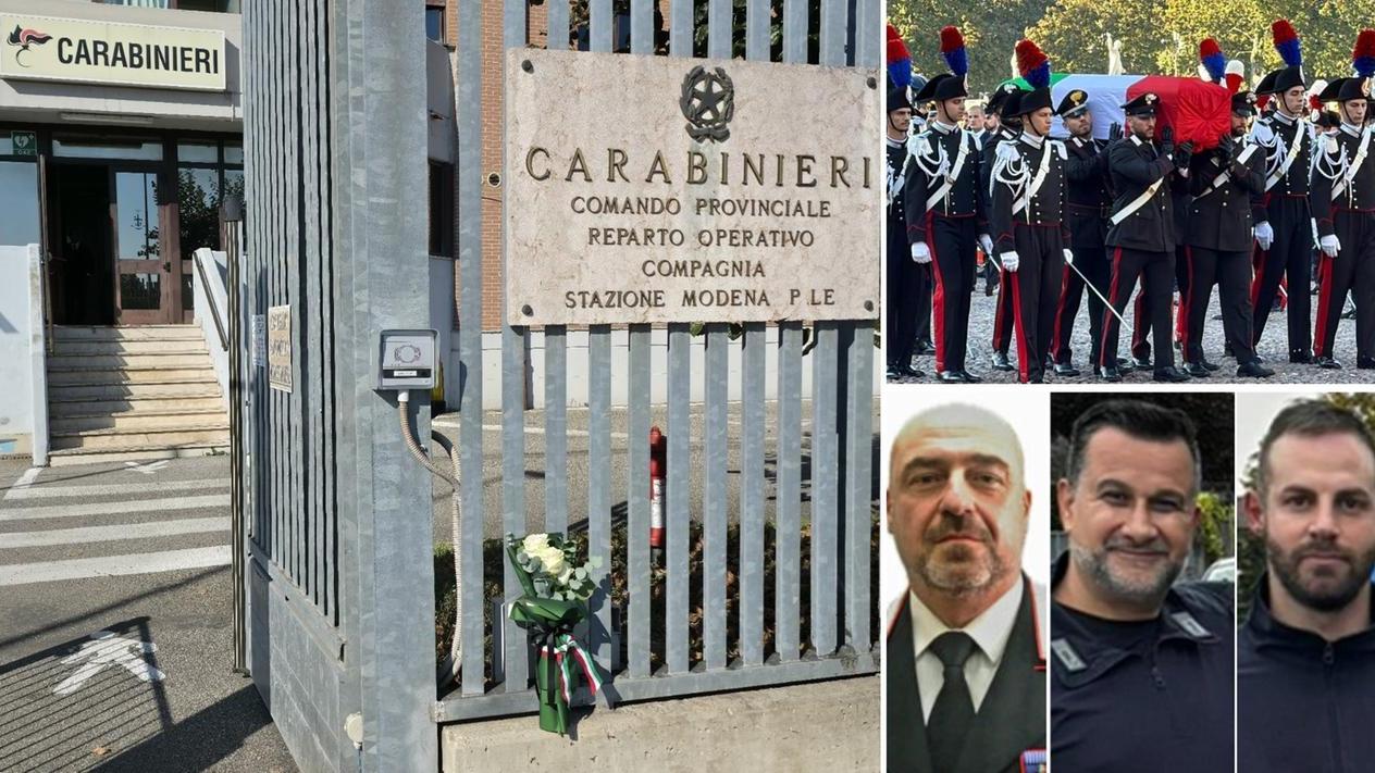 L'omaggio per i tre carabinieri morti
