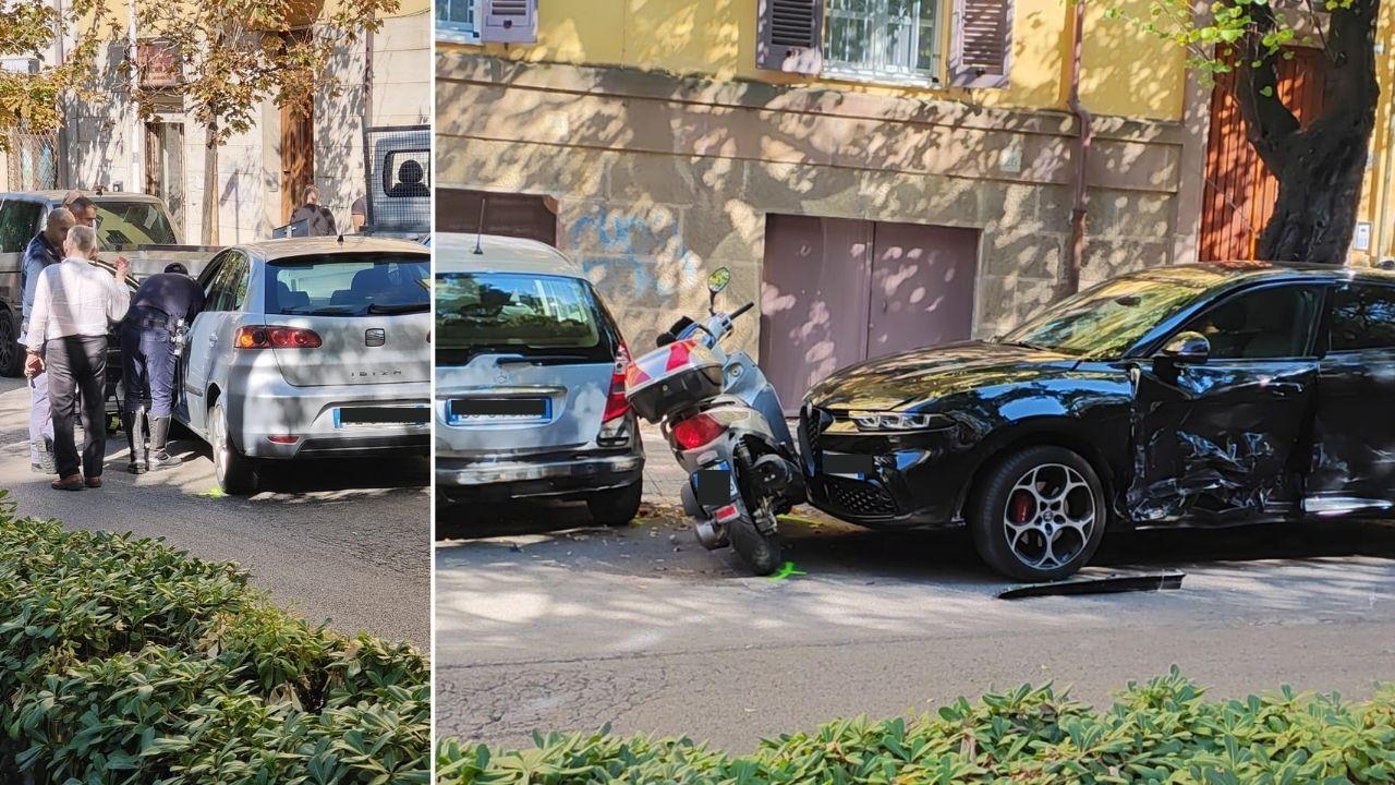 L'incidente in viale Dante <em><strong>(Foto Mauro Chessa)</strong></em>