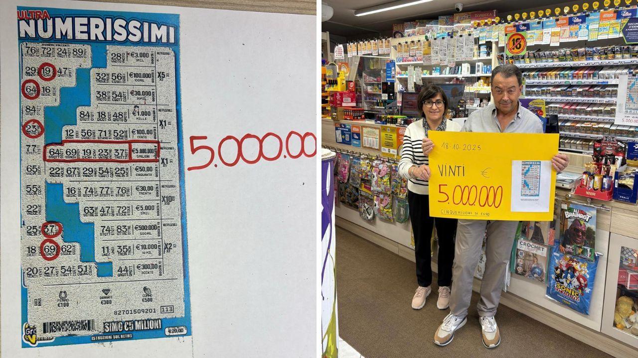 Il biglietto fortunato e i titolari della tabaccheria