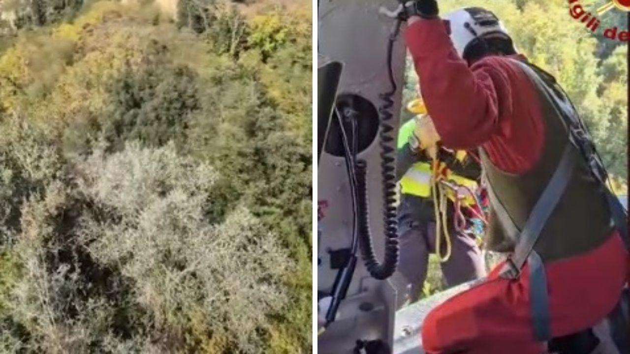 Il luogo dell'incidente e il recupero dei vigili del fuoco