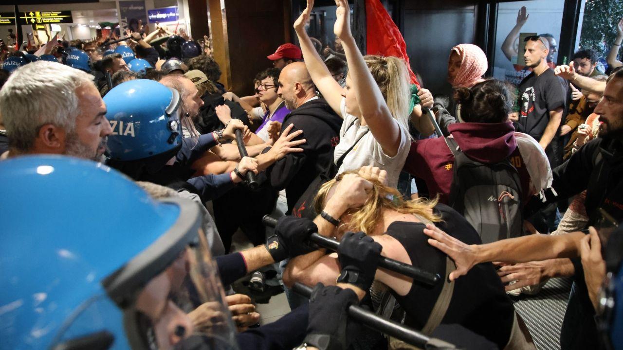 Momenti di tensione a Peretola (foto Giovanni Tarducci)