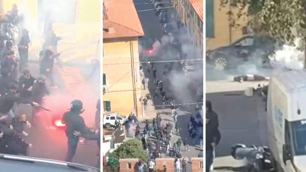 Le immagini di un sabato di follia a Pisa