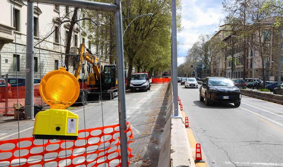 Un cantiere in viale Matteotti