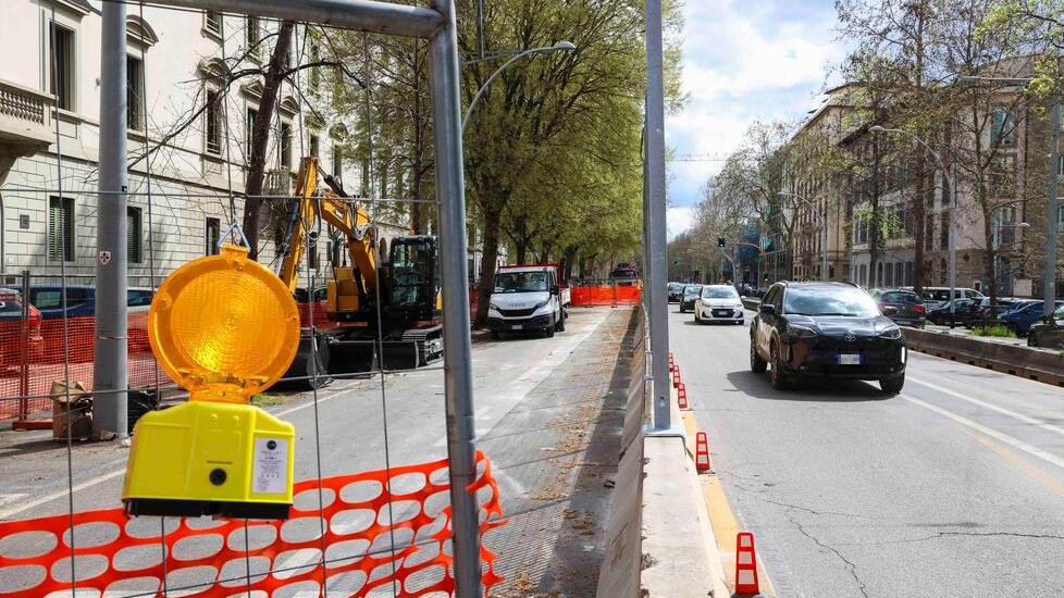 Un cantiere in viale Matteotti