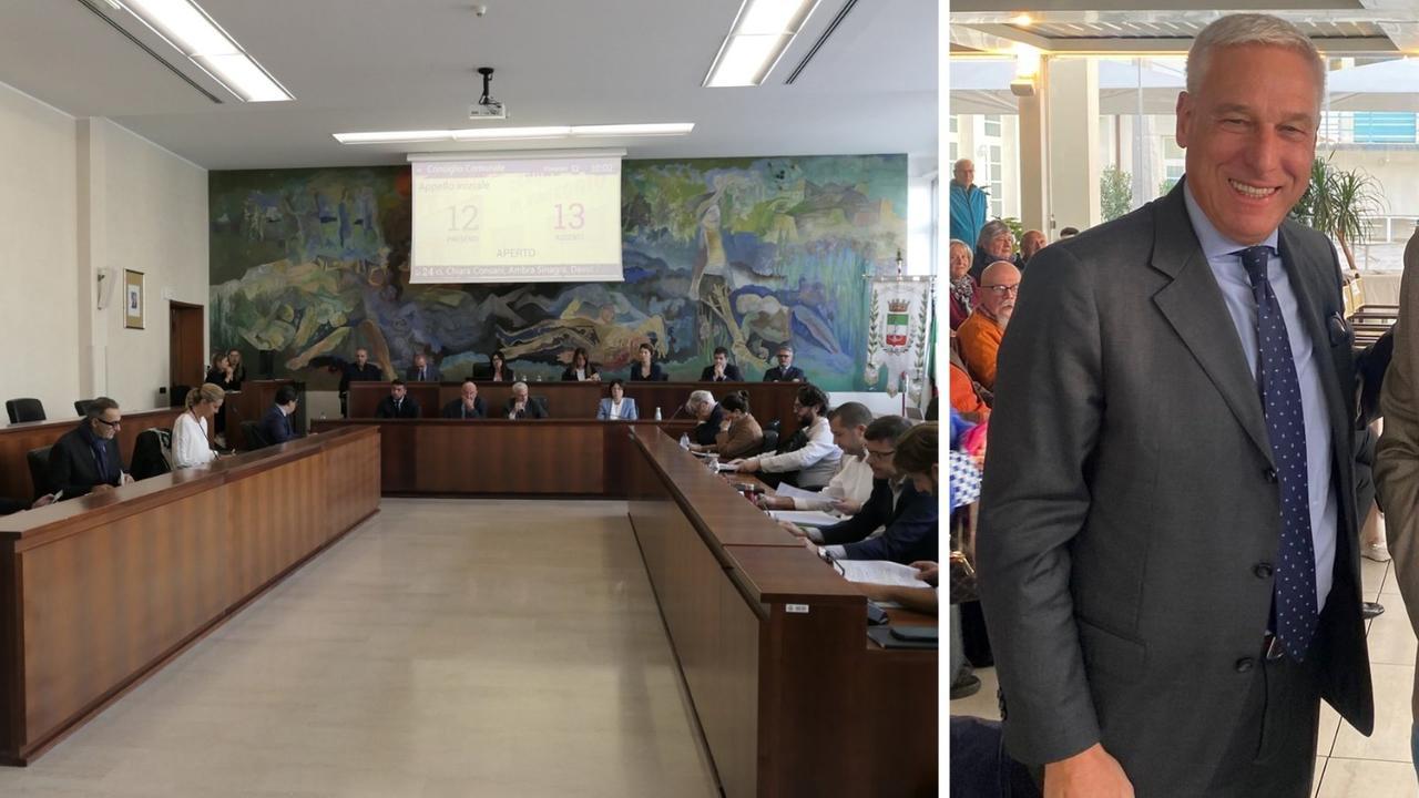 Una seduta del consiglio comunale e il sindaco di Viareggio