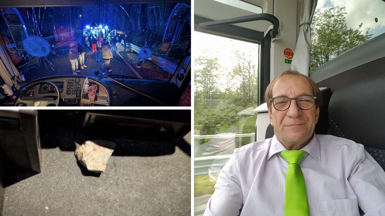 Il mattone, il parabrezza sfondato e la vittima