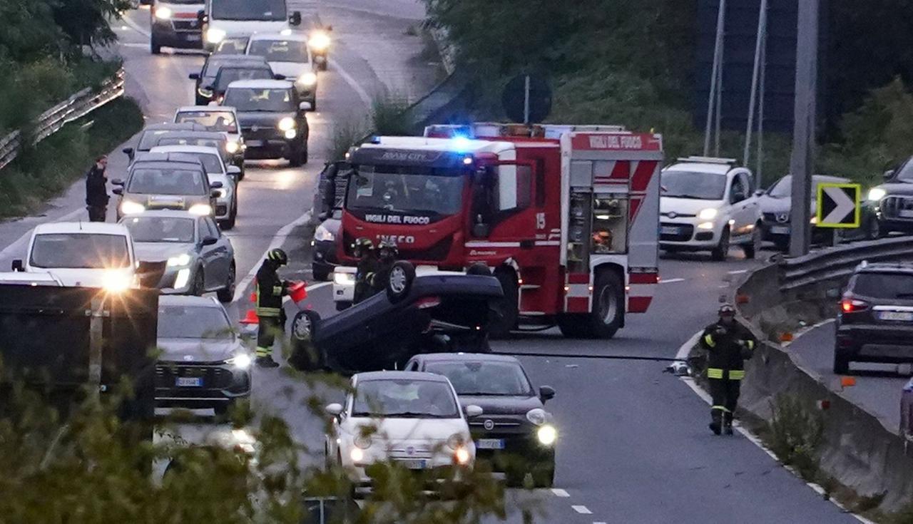 
	L'incidente sulla variante Aurelia (foto Stick)

