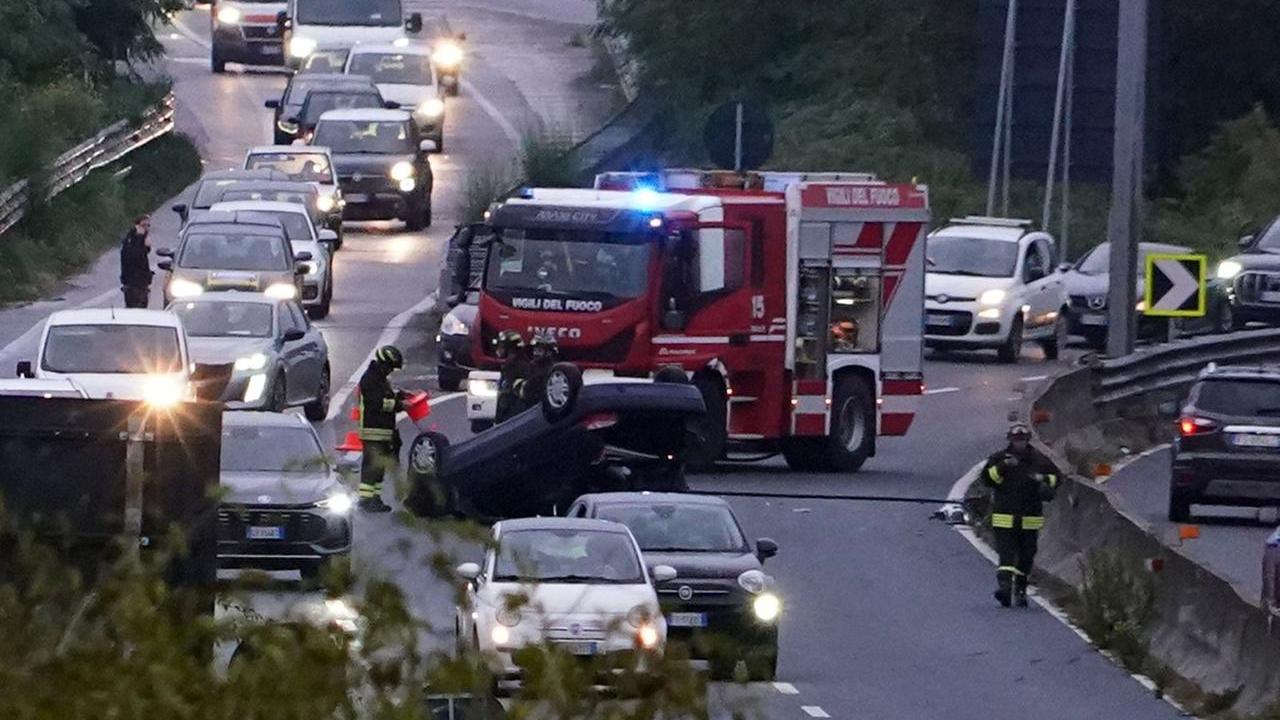 L'incidente sulla variante Aurelia (foto Stick)