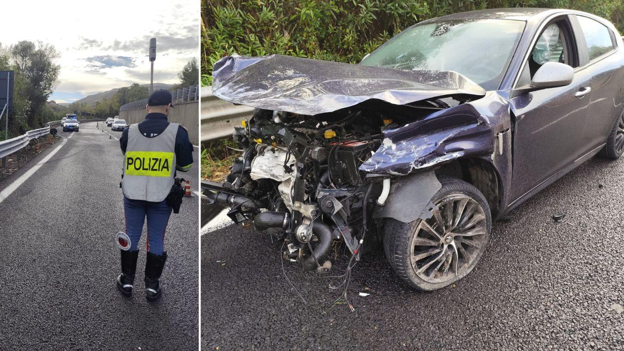 Auto fuori controllo sulla 131 si schianta contro il guard rail, ferita una donna