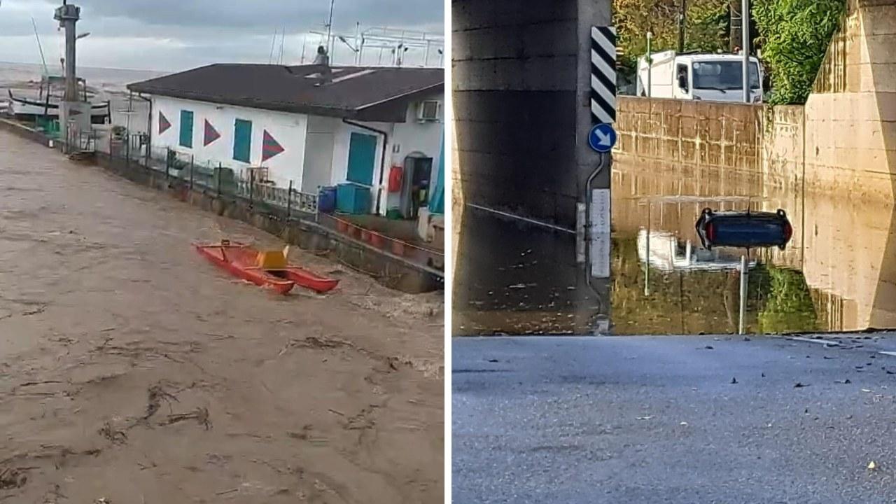 
	La situazione del Frigido stamani (a Massa) e il sottopasso di viale Galilei a Carrara


