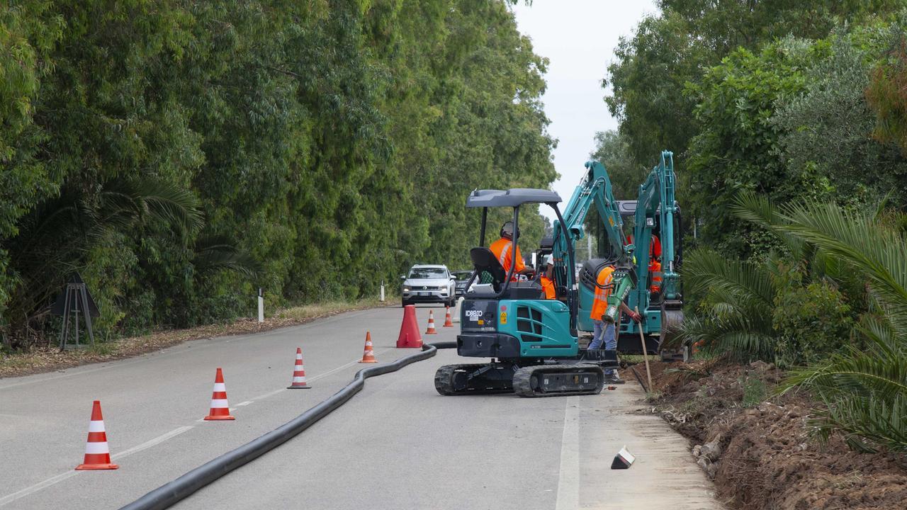Lavori sulla statale 291 in una foto d'archivio