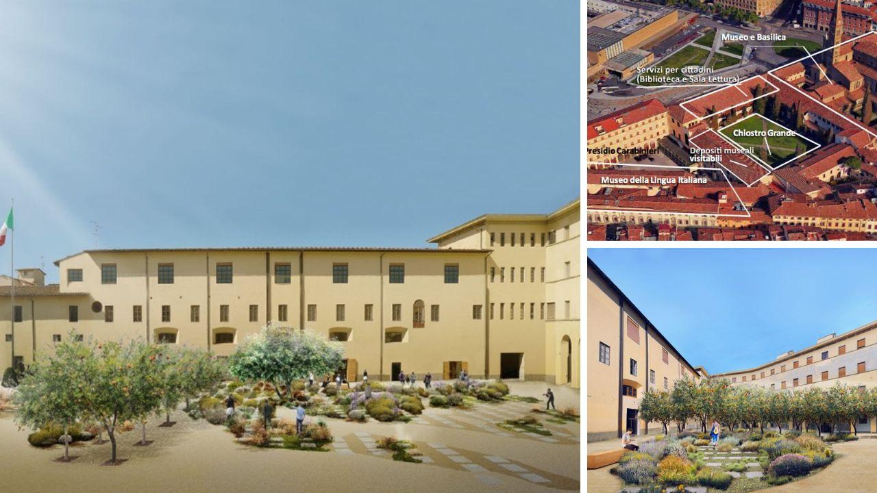 I rendering di come dovrebbe venire la nuova piazza Mediterranea e uno schema di distrubuzione delle funzioni nel complesso