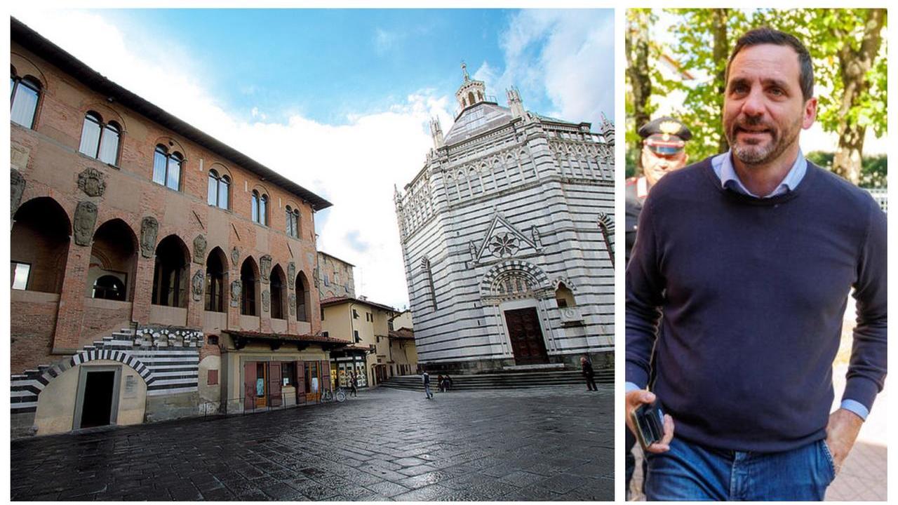 Uno scorcio di Pistoia e il sindaco Tomasi