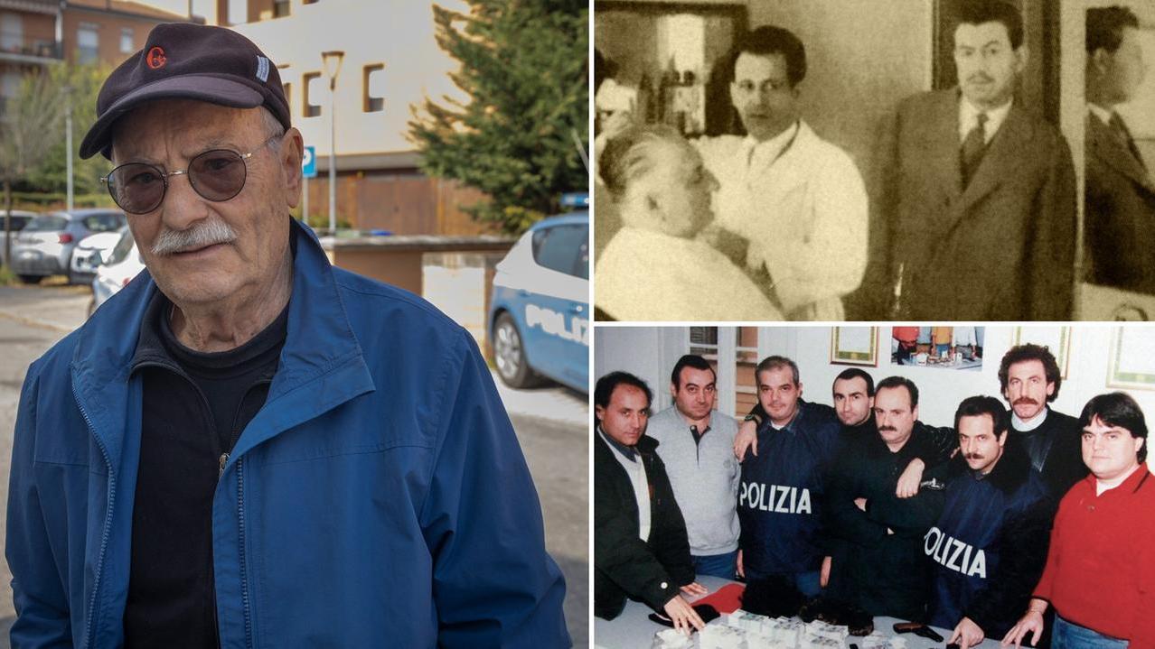 Giuseppe Zaccaria, a destra col Drake dal barbiere e con i suoi uomini