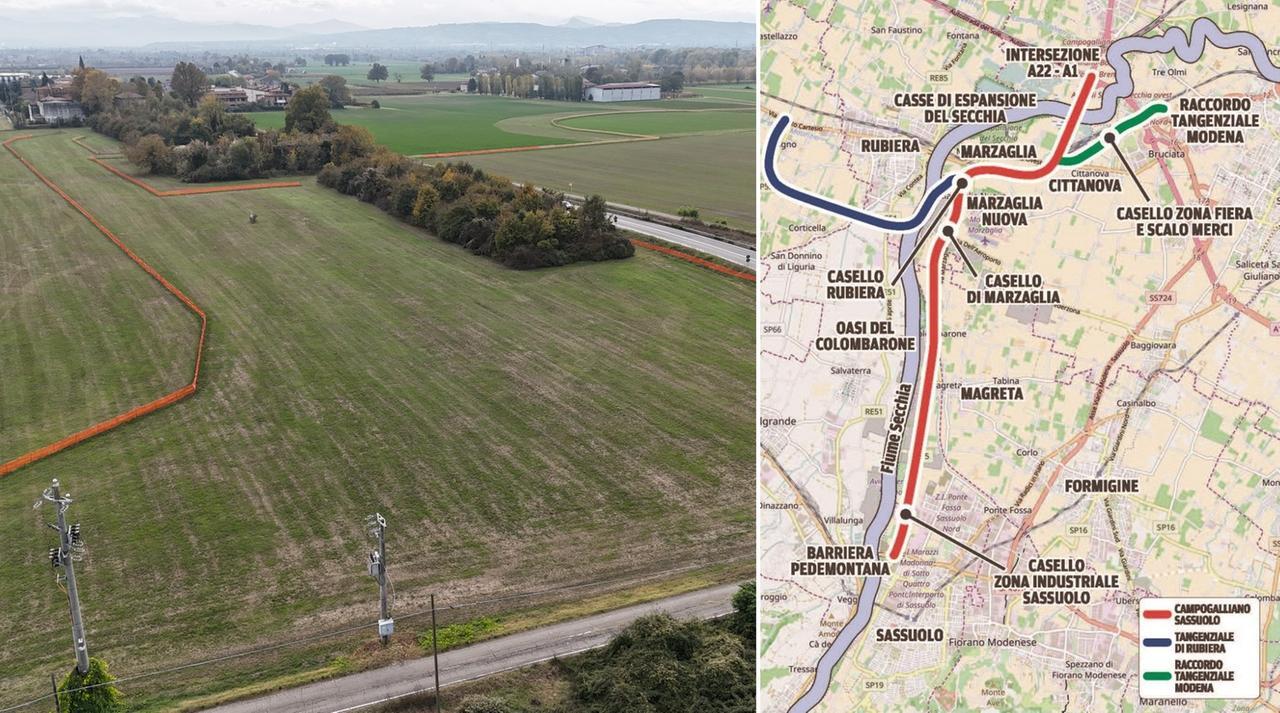 
	Le reti rosse tra la via Emilia e Marzaglia e il tracciato della Bretella

