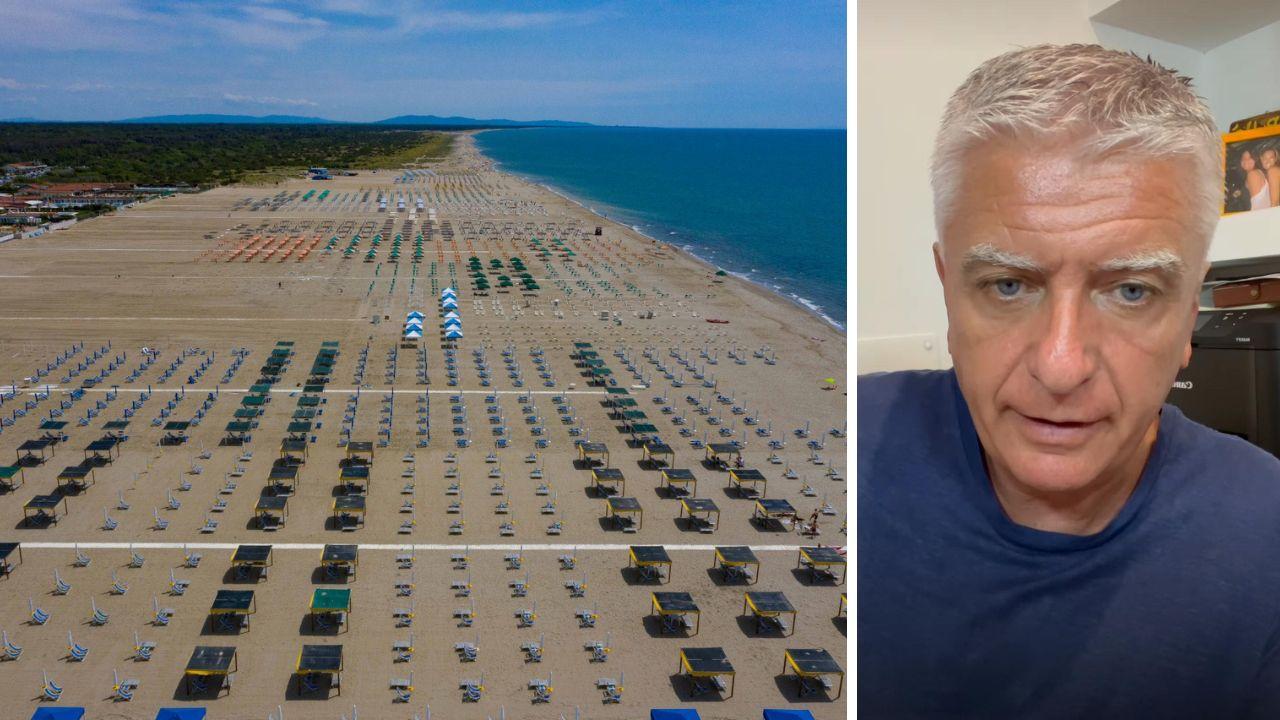 
	Una veduta degli stabilimenti della Versilia e l'ex sindaco e senatore, Massimo Mallegni

