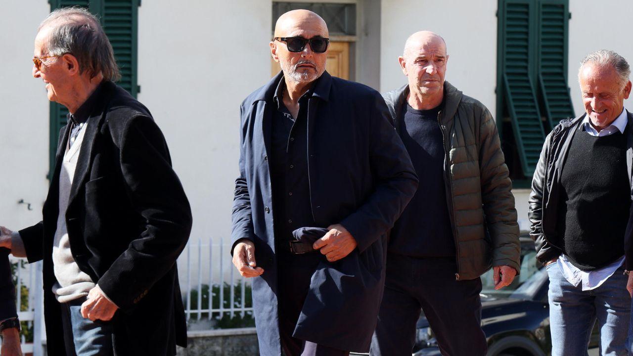 L'allenatore ai funerali di Bini (foto Nucci)