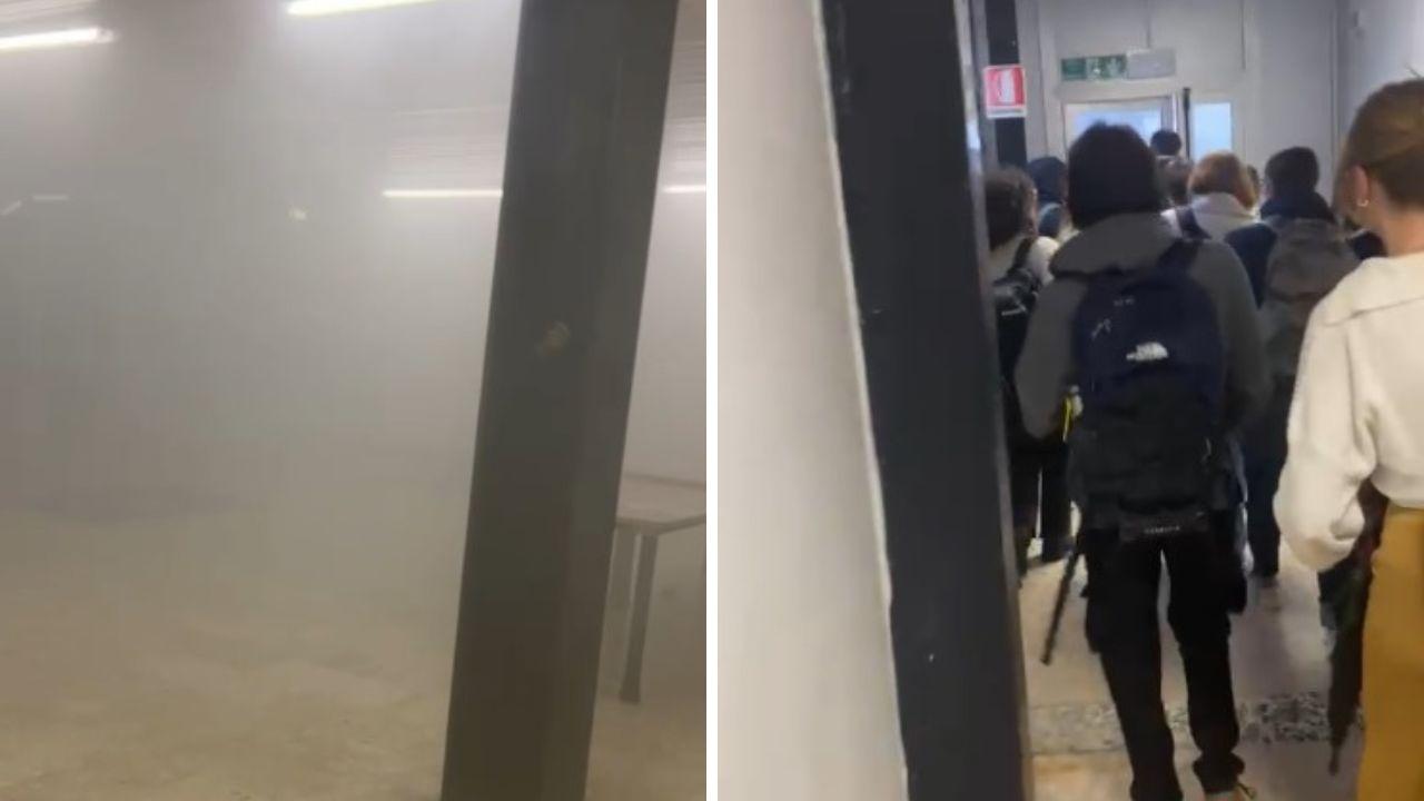 L'allarme antincendio e l'vacuazione degli studenti 