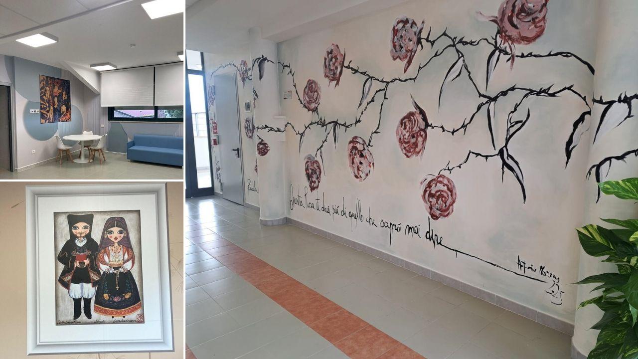 Le opere degli artisti abbelliscono i muri del nuovo Hospice di Ploaghe