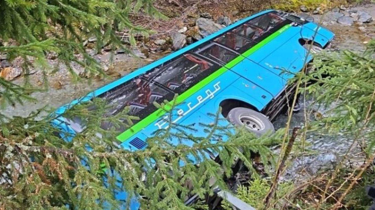 Lo scuolabus nella scarpata