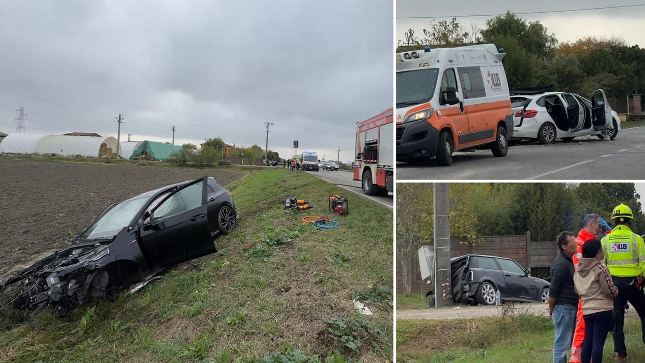 Le tre auto coinvolte nell'incidente