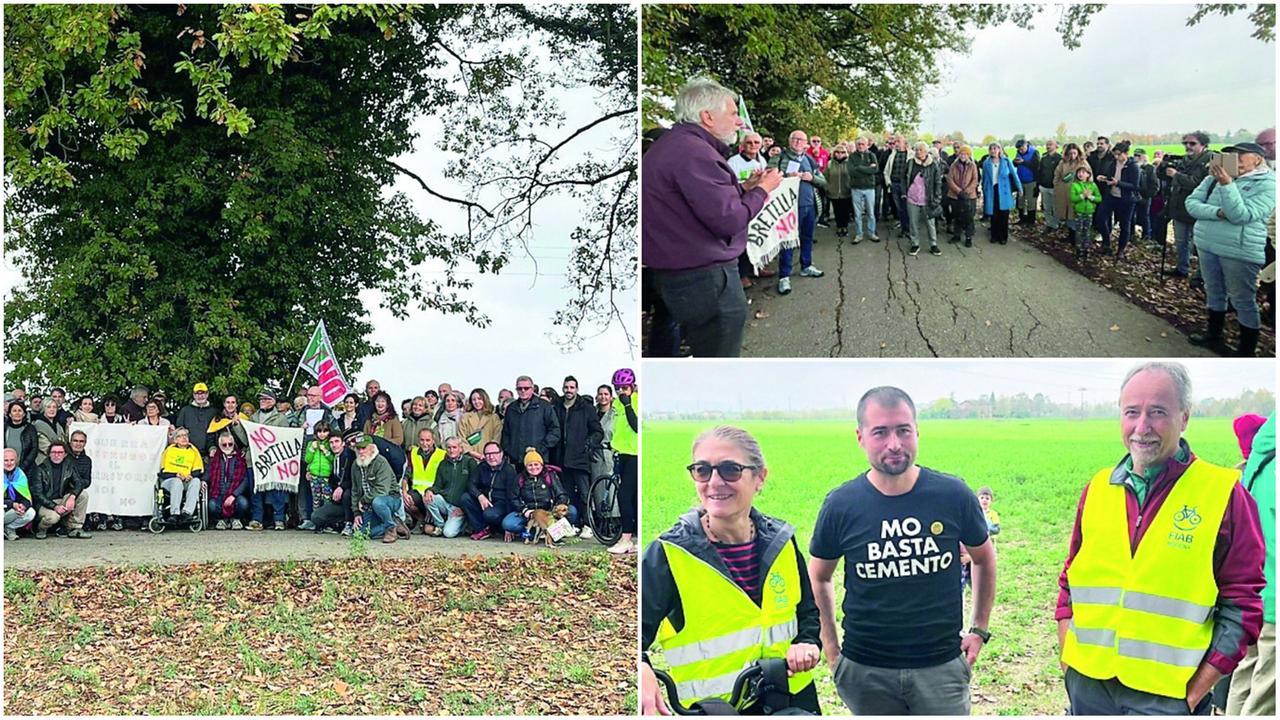 Manifestazione contro la Bretella, in 200 a Marzaglia: «Basta deforestazione»