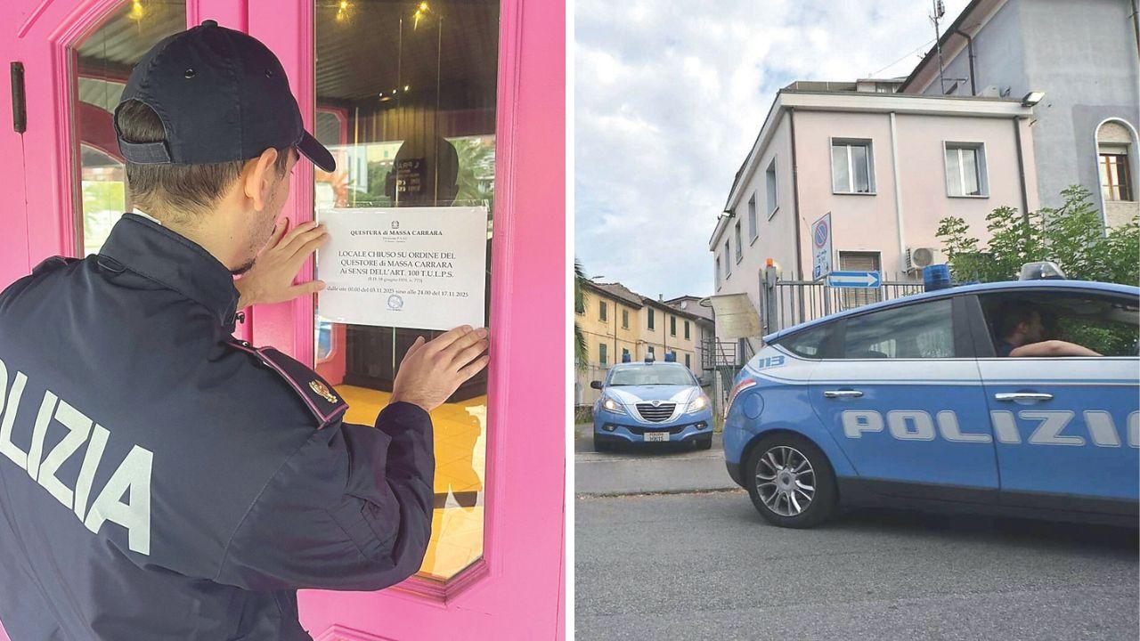 Polizia al locale al centro dell'indagine 