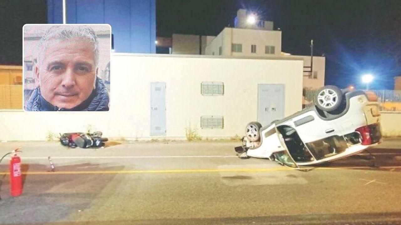 I mezzi coinvolti nell'incidente e la vittima