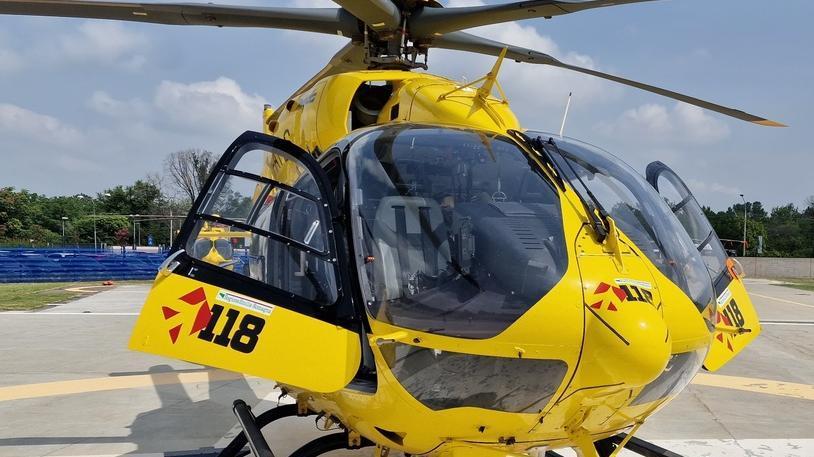 
	Il bimbo &egrave; stato portato a Parma con l'elicottero

