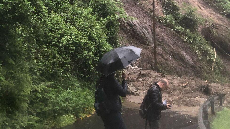 Una frana nel comune di Montignoso