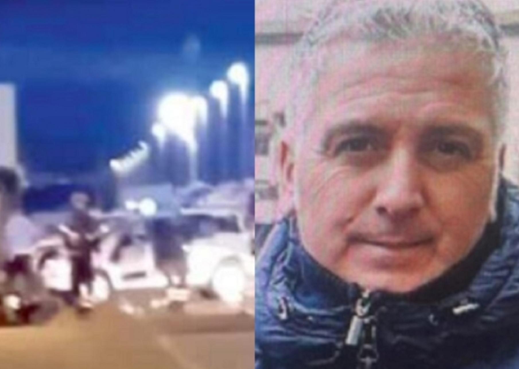 A sinistra le immagini dell'incidente, a destra la vittima Fabio Peluso