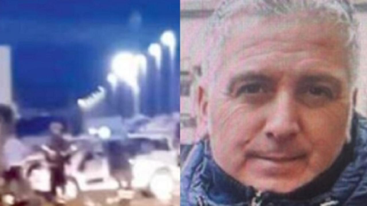 A sinistra le immagini dell'incidente, a destra la vittima Fabio Peluso