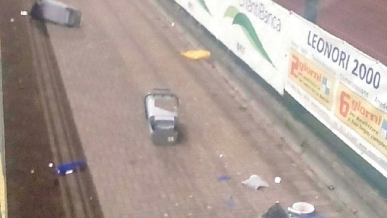 I cestini dell'impianto di Montespertoli nel finale di gara col Viareggio