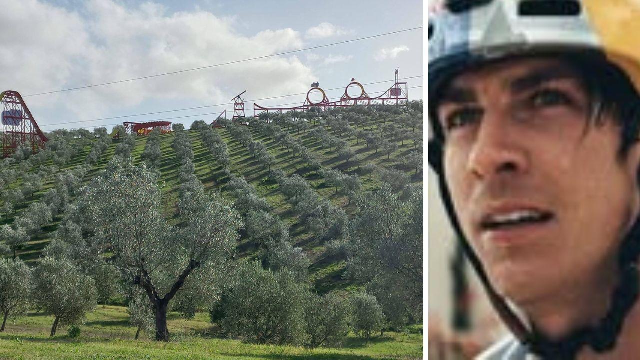 
	L'atleta e le strutture nell'oliveta

