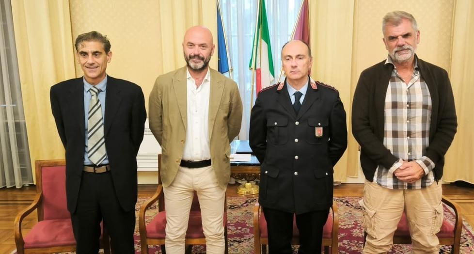 Un momento della conferenza stampa in Comune