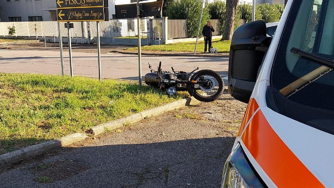 La motocicletta dopo l'incidente