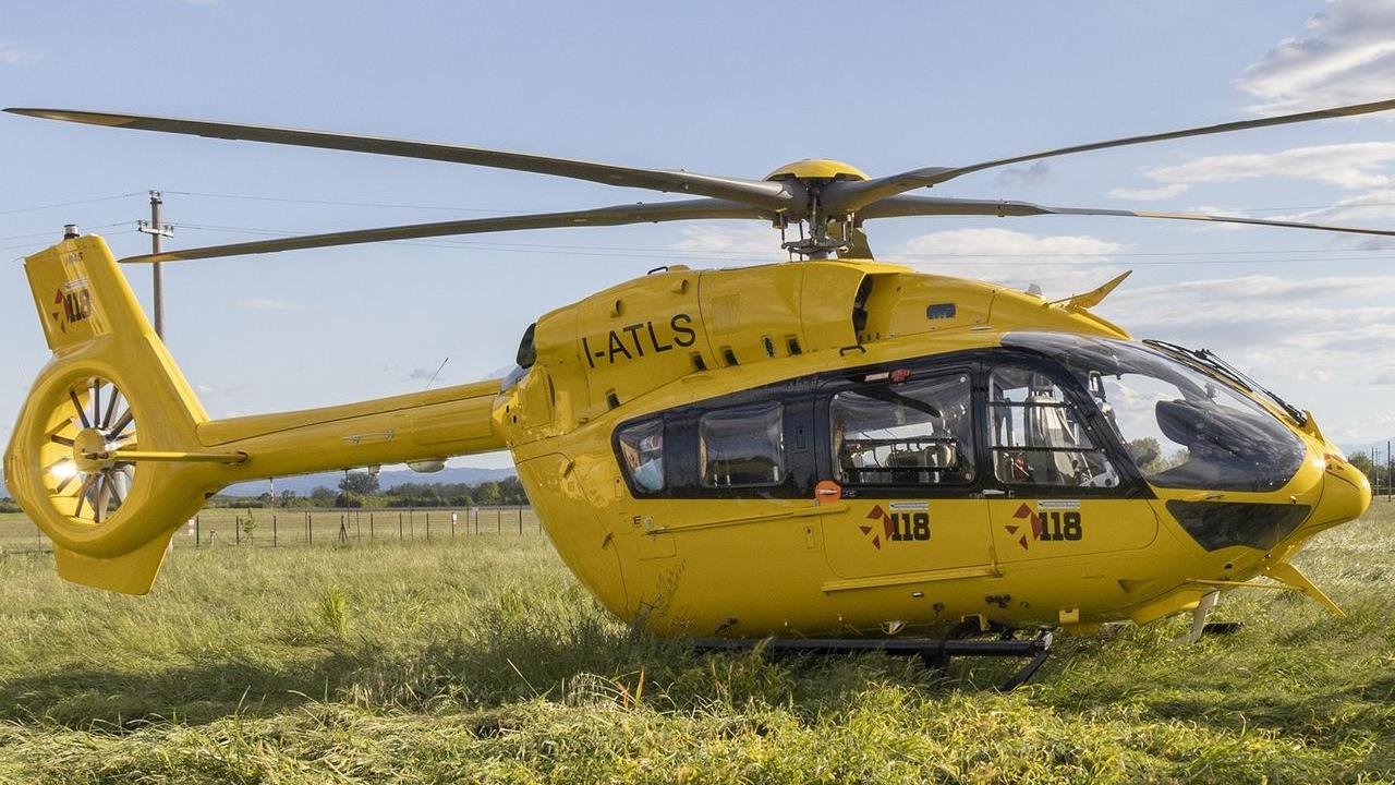 L'elicottero del 118 ha portato il giardiniere in ospedale