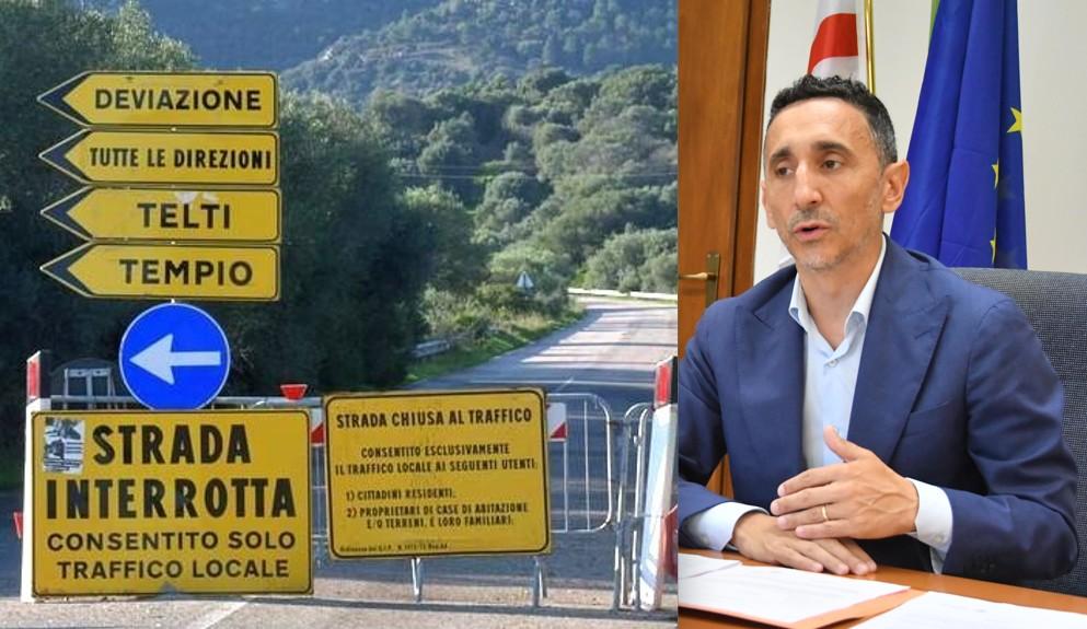 
	La strada di Monte Pino interrotta e l'assessore Antonio Piu

