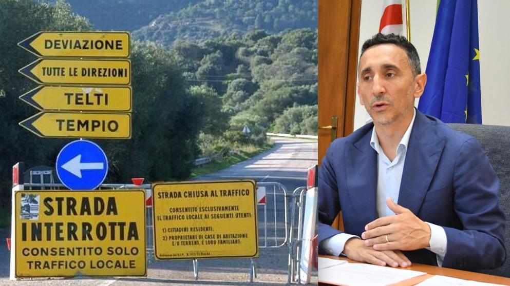 La strada di Monte Pino interrotta e l'assessore Antonio Piu