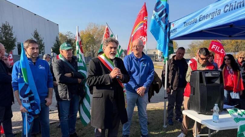 Il sindaco di Medolla al presidio