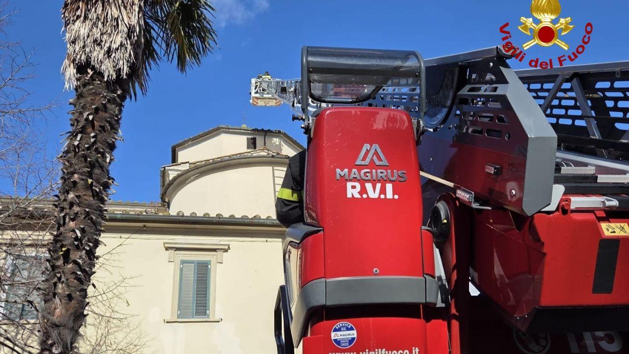 I vigili del fuoco sul posto