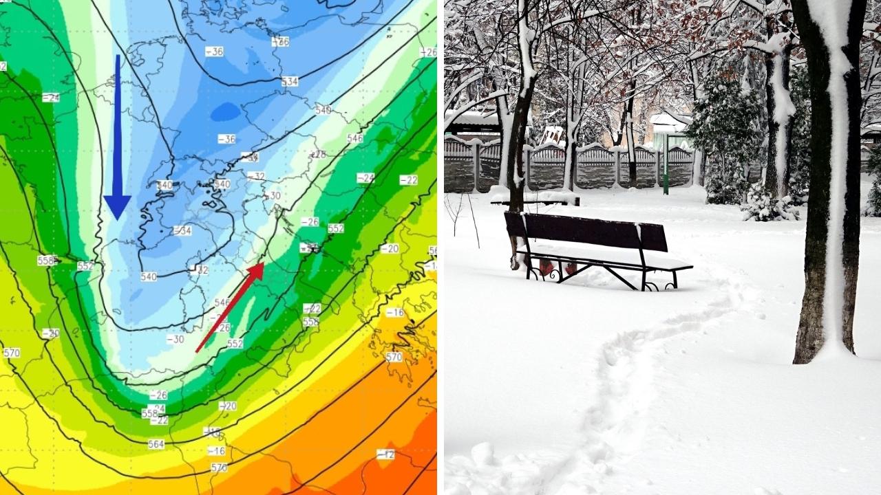 Meteo in Toscana, arriva il freddo: possibile neve anche in collina – La traiettoria della prima irruzione artica